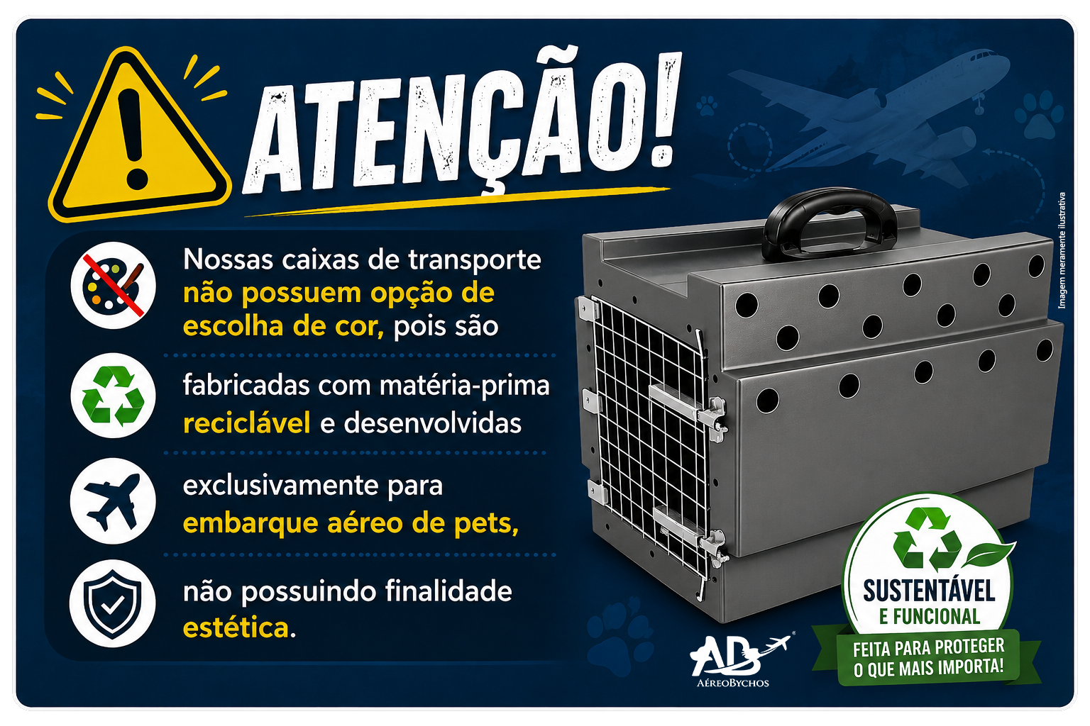 Atenção caixas de transporte